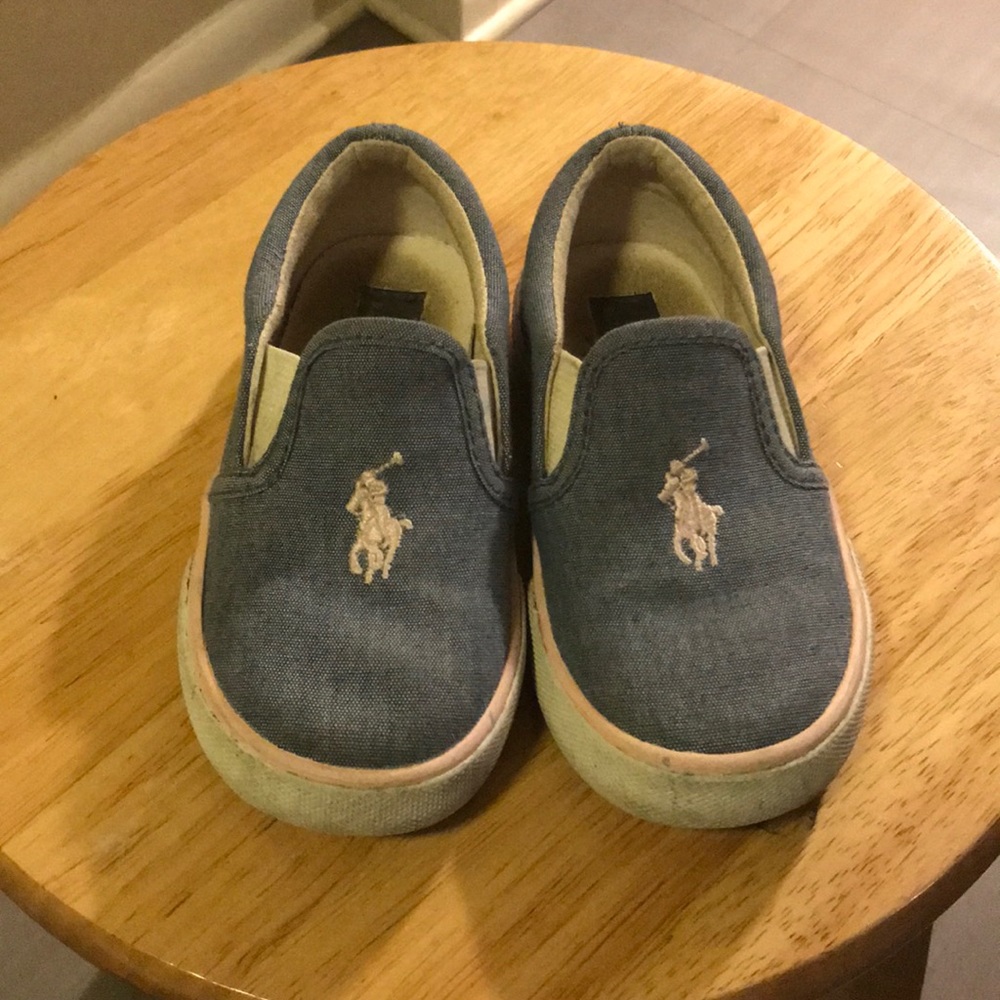 Denim Polo Slip on Toddler Girl Shoes- Size 7-Used